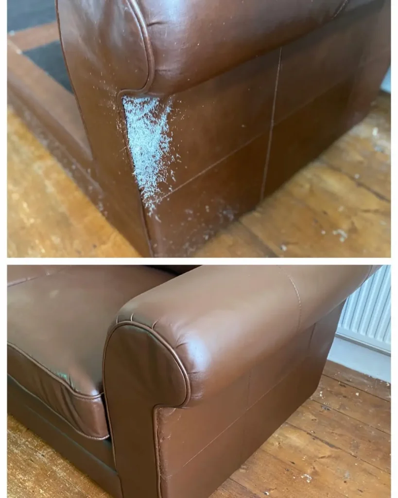 Repair leather armrest of the sofa in Kyle #2